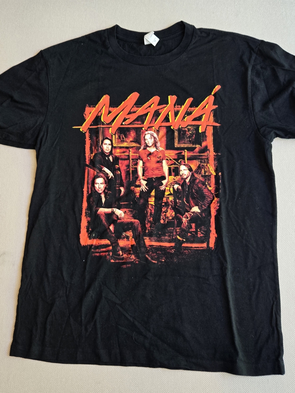 MANA Men's Medium Black T-Shirt Concert Latin Mexican Music Band Classic